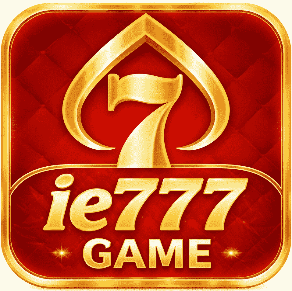 IE777 Game logo, a golden 7 on a red background